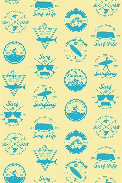 Surf Pattern Wallpaper Peel And Stick Or Non Pasted