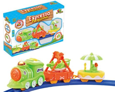 Pista Ferrorama Trenzinho Locomotiva Infantil Luzes Som Trem Presente