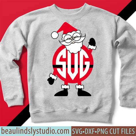 Funny Santa SVG Christmas SVG Santa Monogram SVG File for | Etsy