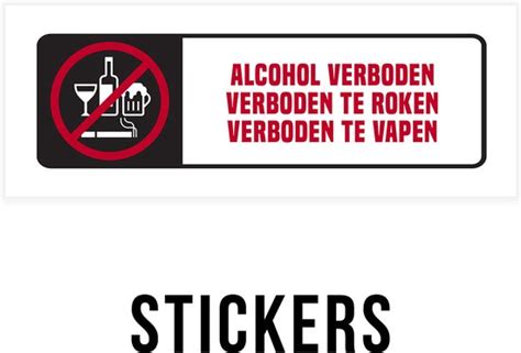 Pictogram Sticker Alcohol Verboden Verboden Te Roken Verboden