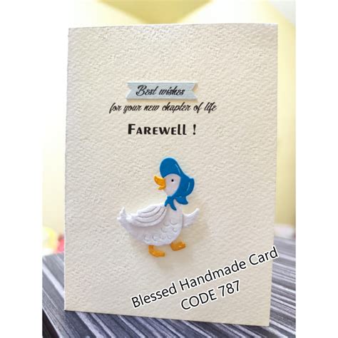 Handmade Cards Farewell Goodbye Best Wishes Card A6 Size Folded