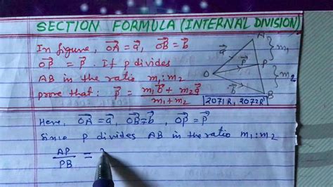 Section Formula Internal Division Ll See Question 2071r 2072r Ll Vector Geometry Ll Ir