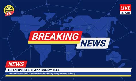 breaking news template  red  blue badge  earth  world map