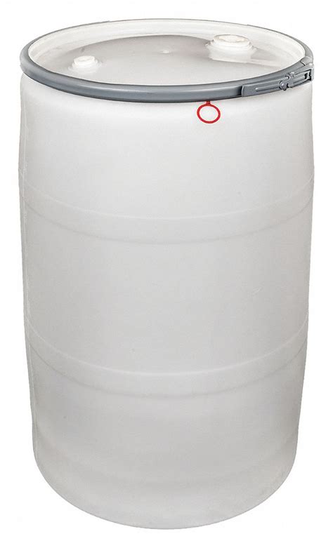 Grainger Approved 55 Gal White Polyethylene Open Head Transport Drum