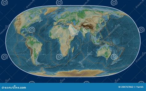 Arabian Tectonic Plate. Physical. Natural Earth II. Boundaries Stock ...