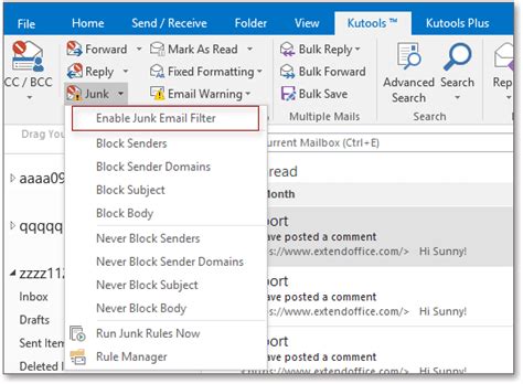 Outlook Blocked Senders List