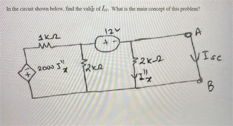 Solved In The Circuit Shown Below Find The Value Of Isc Chegg