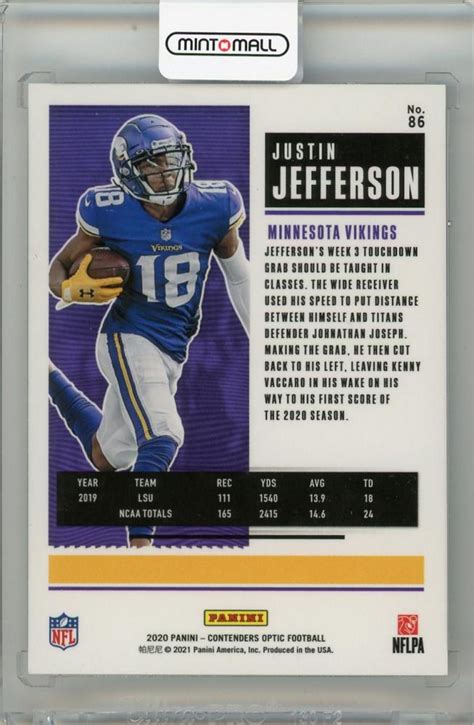 Mint Panini Contenders Optic Minnesota Vikings