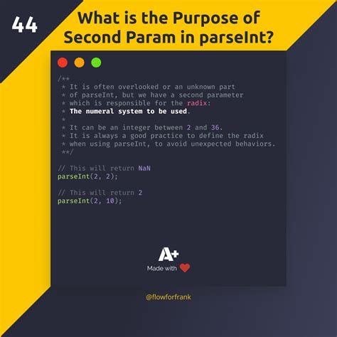 What Is The Purpose Of The Second Param In Parseint Javascript What Is Design Coding Camp