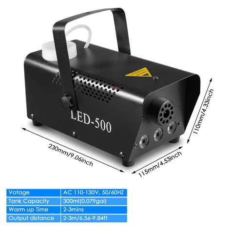 Agptek Fog Machine With Colorful Led Lights Effect W And Cfm