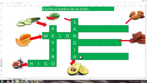 Las Frutas Y Los Vegetales En Espa Ol Crucigrama Pdf Spanishlearninglab