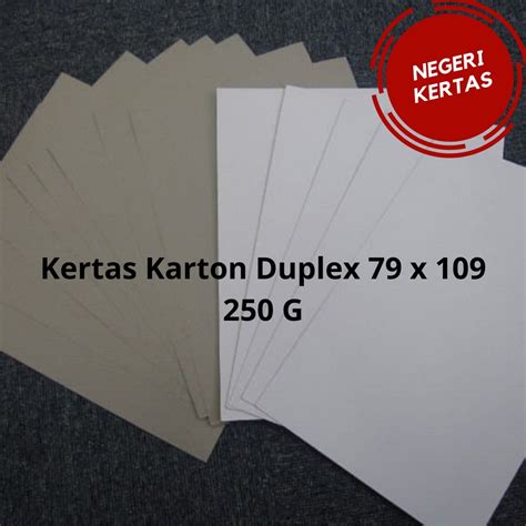 Jual Kertas Karton Tebal Duplex Paper Gr X Cm