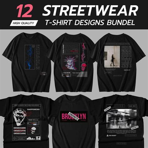 Urban Streetwear T Shirt Designs T Shirt Designs Bundle Streetwear