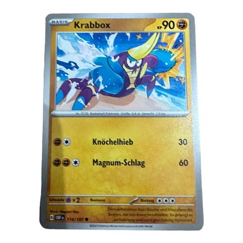 Pokémon Karte Krabbox 114 197 Obsidian Flammen Common Deutsch