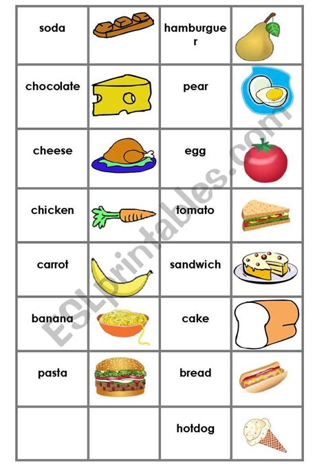 Food Domino 2 ESL Worksheet By Laura Trinidad