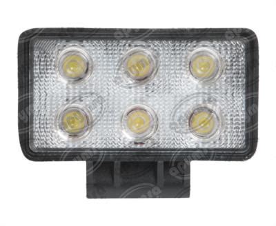 FARO AUXILIAR NEGRO 10V 30V 18W 1PZ 6 LEDS RECTANGULAR CON CONECTOR