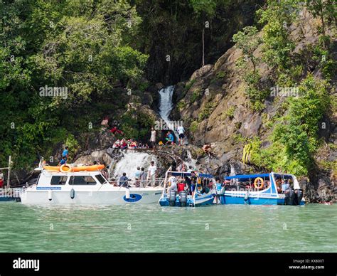 Tourists Arriving The Waterfall At Dome Island Outside Myeik A Part Of