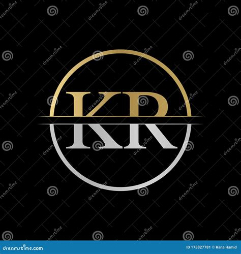 Initial KR Letter Logo Design Vector Illustration Abstract Letter KR