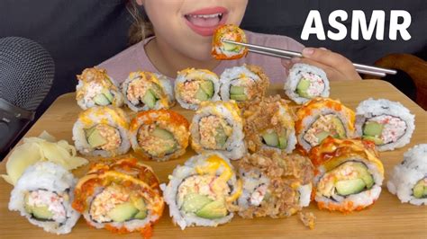 ASMR SUSHI PLATTER EATING SOUNDS REAL SOUND MUKBANG YouTube