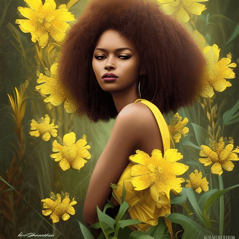 African American Beauty In Brown Skin Melanin And Curls · Creative Fabrica