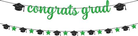 Amazon Katchon Glitter Congrats Grad Banner Feet Pre Strung