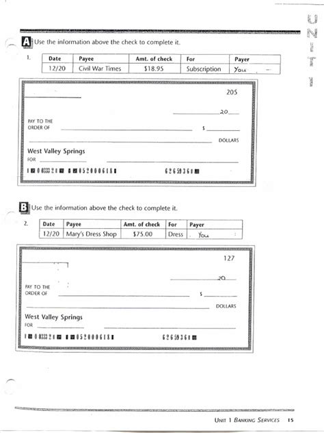 08-Writing Cheques Practice | PDF