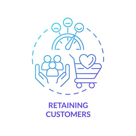 Retaining customers blue gradient concept icon. Business sales problem