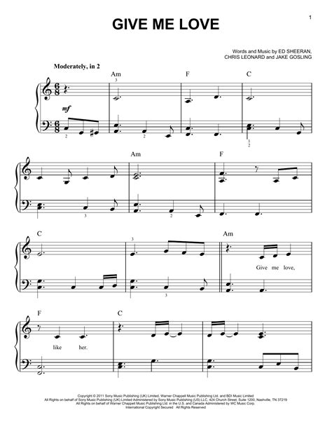 Give Me Love | Sheet Music Direct