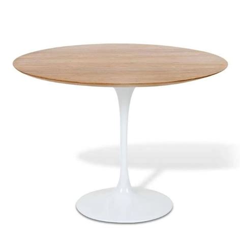 Mesa de Jantar Tulipa Saarinen Redonda 70 cm Freijó Branco