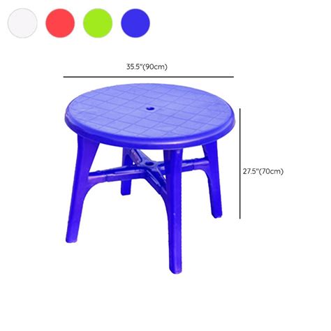 Outdoor Plastic Patio Table Modern Dining Table with Umbrella Hole ...