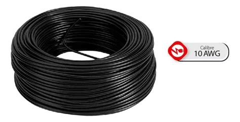 Caja 100 Mts Cable Iusa Negro Thw Cal 10 Awg 100 Cobre Meses Sin