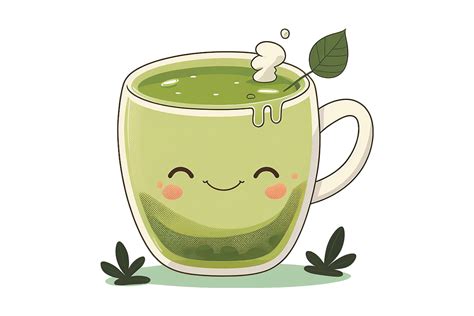 Kawaii Green Tea Cartoon Graphic by gornidesign · Creative Fabrica