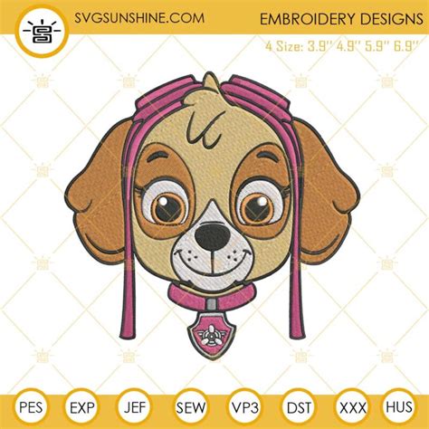 Skye Paw Patrol Embroidery Design File