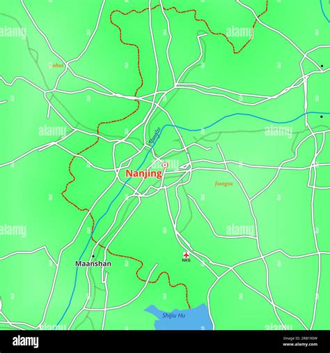 Map Of Nanjing City In China Stock Photo Alamy