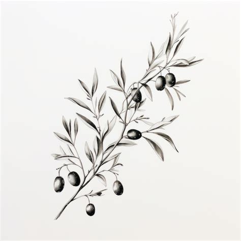 Premium Photo Exquisite Ink Masterpiece A Handcrafted Olive Tree