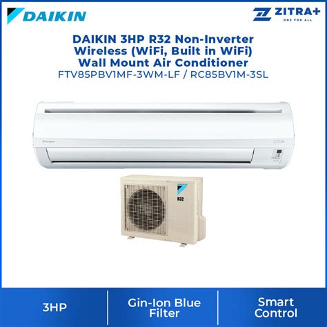 Daikin 3hp R32 Non Inverter Wireless Wifi Built In Wifi Wall Mount