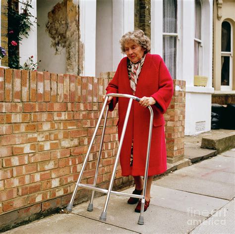 Elderly Woman With Walking Frame Photograph By Chris Priest And Mark Clarke Science Photo Library