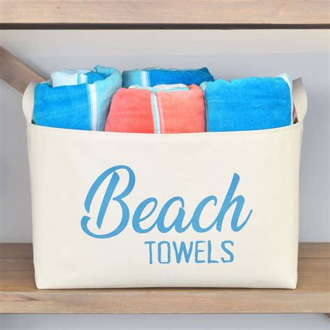 Beach Towels Basket | Beach towel storage, Beach towel basket, Towel basket