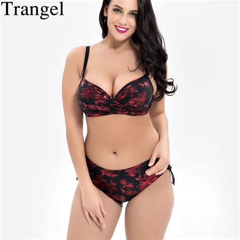 Trangel Vintage Print Bikini Set Push Up Swimsuit Women Bathing Suit