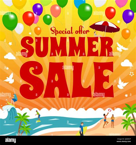 Summer Sale Vector Banner Illustration Stock Vector Image And Art Alamy