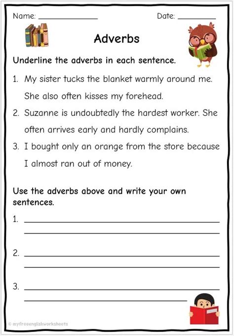 Grade 4 And 5 Adverb Worksheets Free English Worksheets Worksheets Library