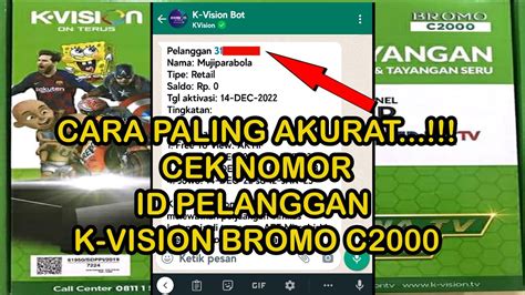 Cara Cek Paket Dan Id Pelanggan K Vision Bromo C Yang Benar Dan