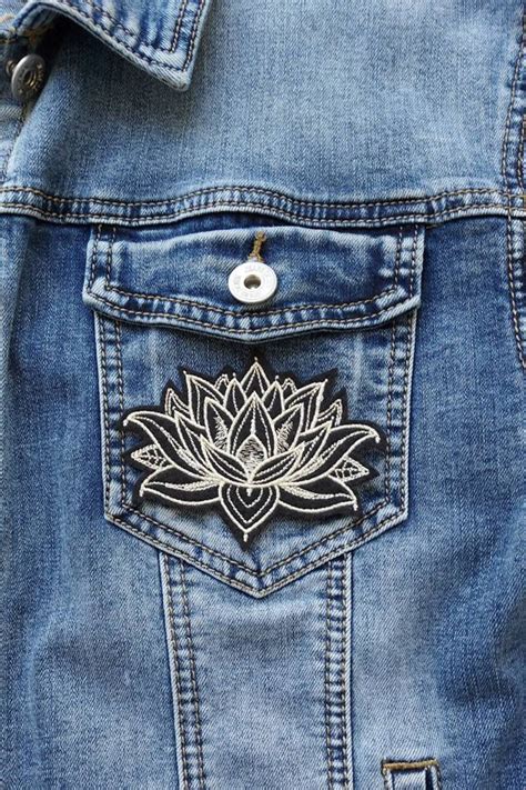 Lotus Flower Iron On Patch Etsy