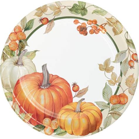 Creative Converting 8 Count Pumpkin Harvest Dinner Plate 359431