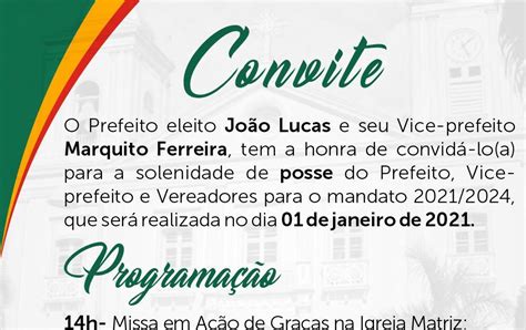 O Argonauta Convite posse prefeito João Lucas