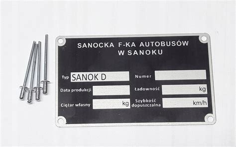 SANOK Przyczepa TABLICZKA ZNAMIONOWA 7519083379 Oficjalne Archiwum