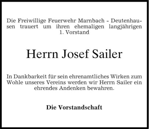 Traueranzeigen Von Josef Sailer Trauer Merkur De