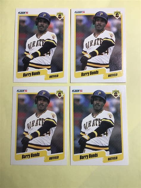 1990 Fleer 461 Barry Bonds 4 Cards Lot NM MINT 1976 EBay