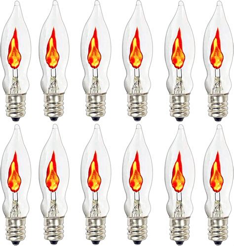 Sunsgne Christmas Flicker Flame Light Bulbs Crystal Clear Flame Tip