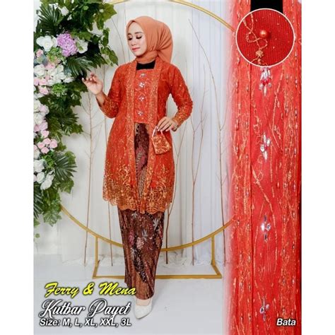 Jual Kebaya Tunik Kutu Baru Brokat Payet Jumbo Ld 130 Baju Hajat Pesta